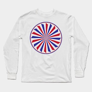 american flag style circle pattern Design fourth of july in USA Long Sleeve T-Shirt